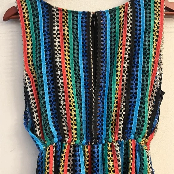 Anthropologie Eva Franco Striped Crotchet tank midi dress boho women size 10 - Picture 11 of 12